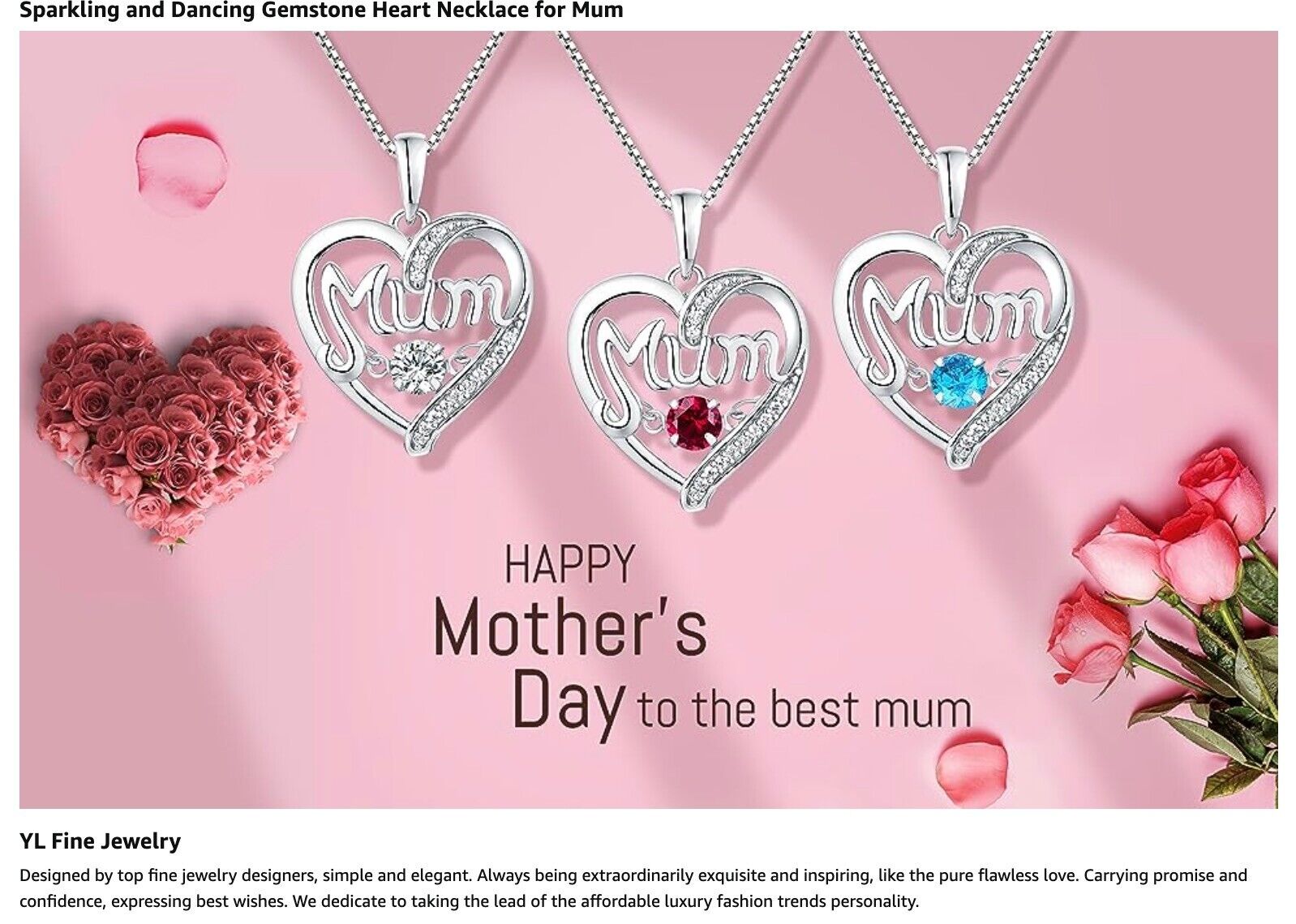 YL Mum Heart Necklace 925 Sterling Silver Mom Hold Child's Hand cut January  Birthstone Garnet Pendant Gifts for Mum Women : Amazon.co.uk: Fashion